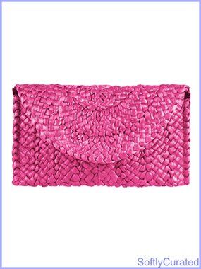 Woven Straw Clutch Purse Envelope Handbag Summer Beach Bag